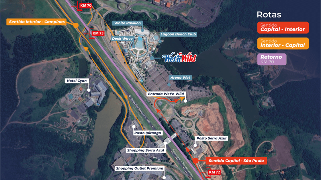 Mapa Rota Wet Eventos